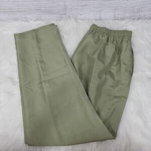 Mureli Vintage Women's Sage Green Silk Trousers